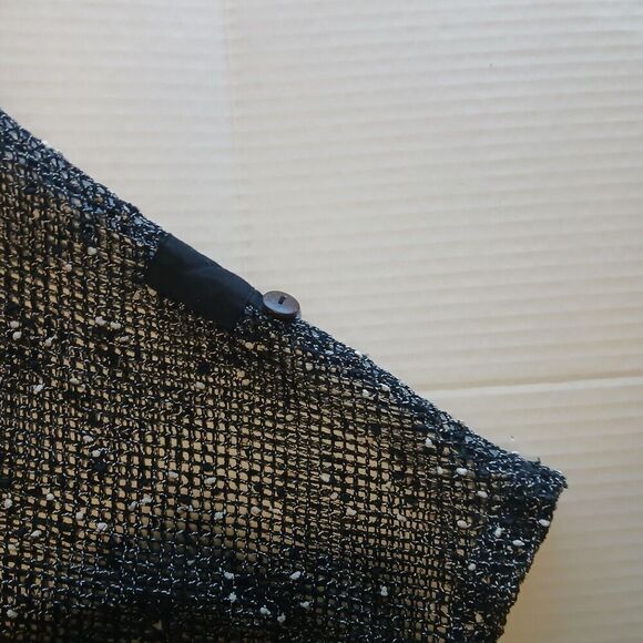Keren Hart Jacket Topper Black See Through Crocket with Brown Artsy Buttons - Picture 5 of 6